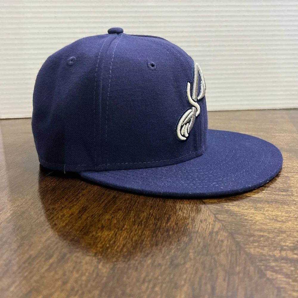 New Era Men's Pensacola Blue Wahoos Navy 59FIFTY Fitted Hat‎ Baseball Cap 6 1/2 - Picture 2 of 12